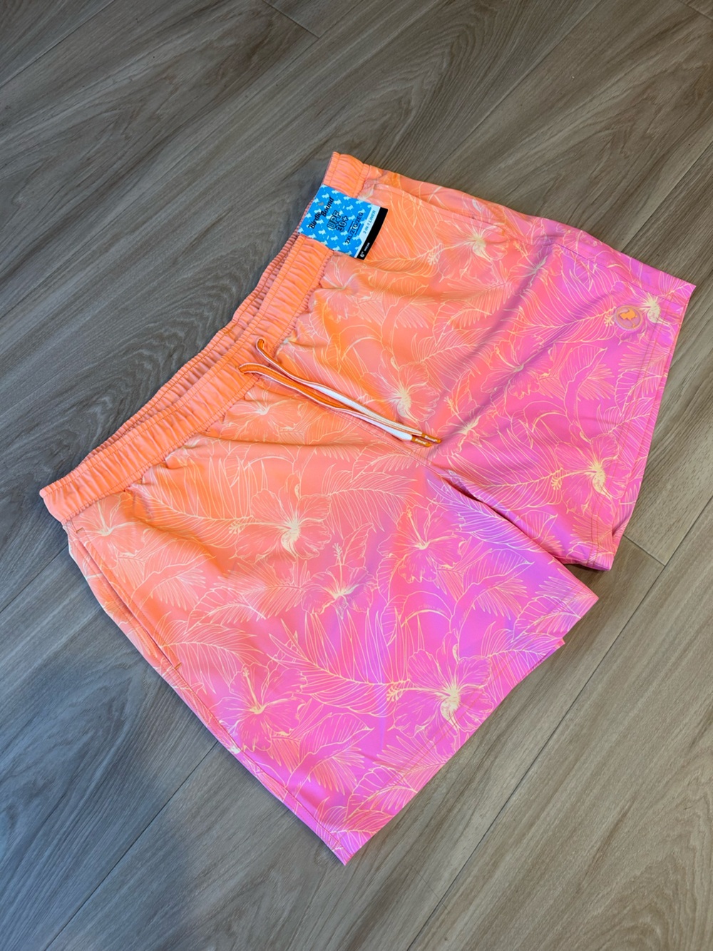 NWT Birdie Bound Men's Printed Hibiscus Tropical Swim Trunks 2XL XXL